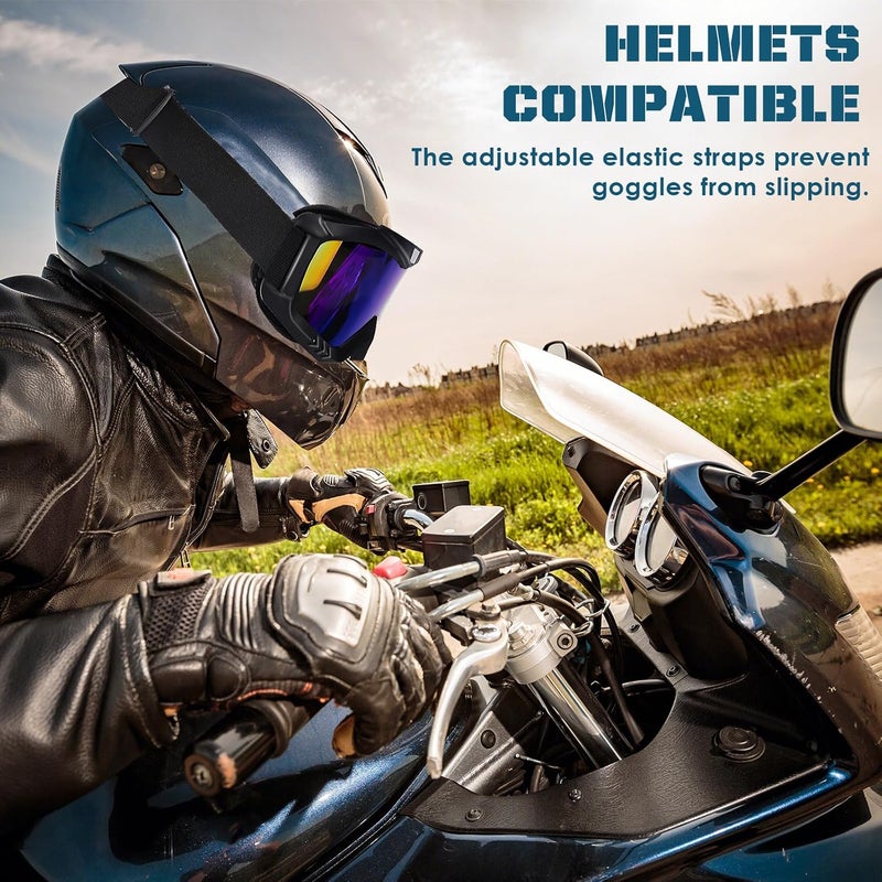 OXG Store نظارات دراجة نارية - نظارات ATV ودراجات التراب مع عدسة مضادة للأشعة فوق البنفسجية UV400 ومضادة للغبار للبالغين والشباب - Image 4